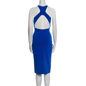$450 ALC Pierce Women Cobalt Blue Cutout Back Midi Bodycon Sheath Dress Size S